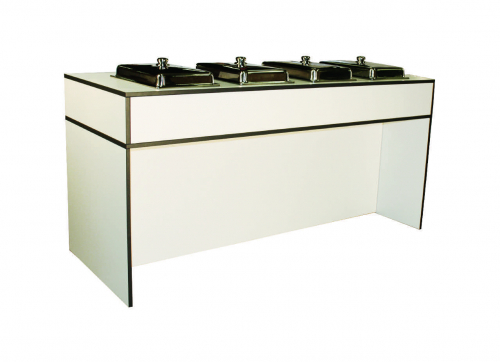 warm edition (top) for table BRIDGE LOW with 4 cutouts for chafing dishes 
