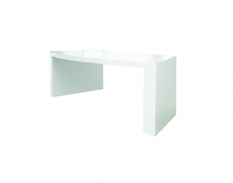 bridge table low CURVE, white 