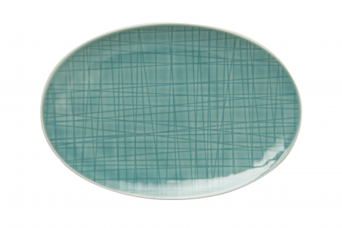 MESH plate oval 18 x 12 cm, aqua 