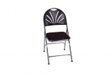 folding chair padded DE LUXE, black/silver,  B1 