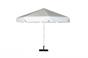 parasol with valance, white, round Ø 350 cm, incl. base 