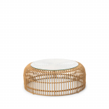 table BALI big with glass plate, beige 