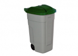 trash can, rollable with lid, 110 litre 