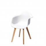 chair CECILE with armrest, white 